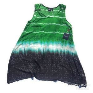 Rafaella Picnic Green Size Medium Sheer Dress